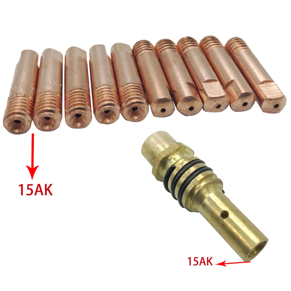 19Pcs Nozzle Kontak Dudukan Ujung untuk Mig Welder Obor Kontak Semi Otomatis Las Alat Aksesori Cocok untuk 15AK Las