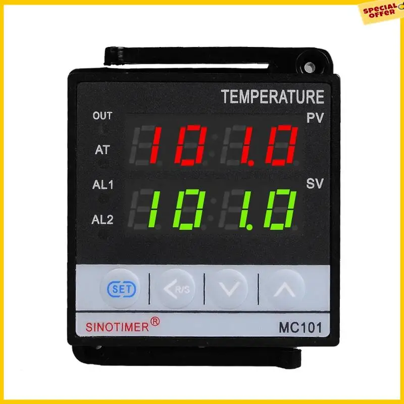 

A25P SINOTIMER MC101 ПИД-регулятор температуры с цифровым дисплеем, режимы Цельсия/Фаренгейта, входной датчик, выход SSR