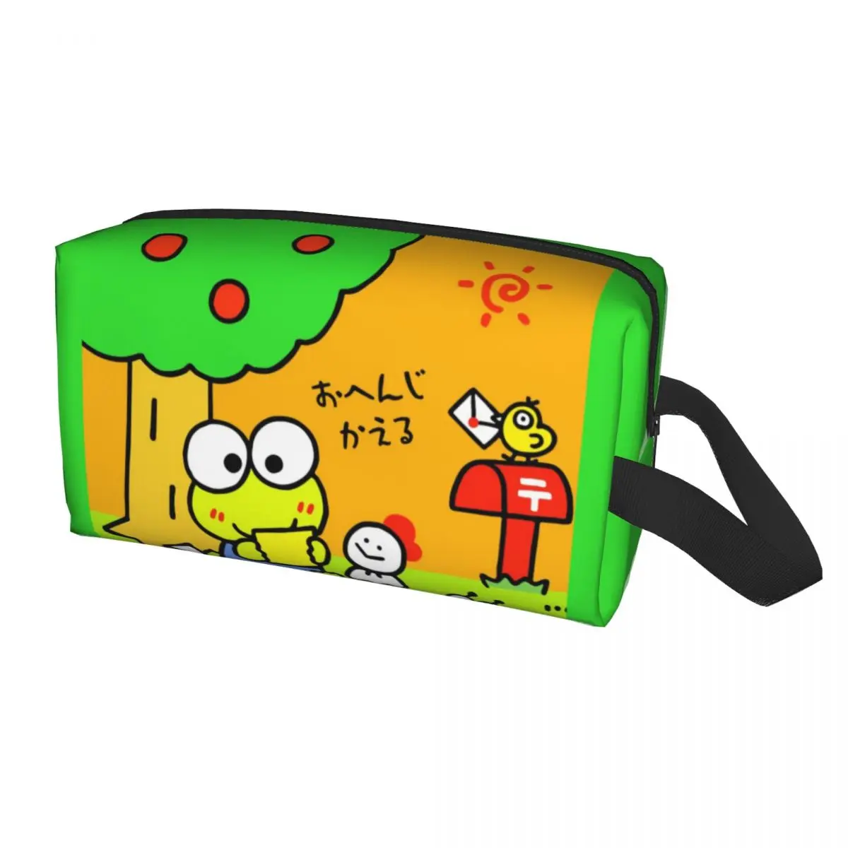 Custom Keroppi Anime Cosmetic Bag Women Fashion Large Capacity Makeup Case Beauty Storage Toiletry Bags