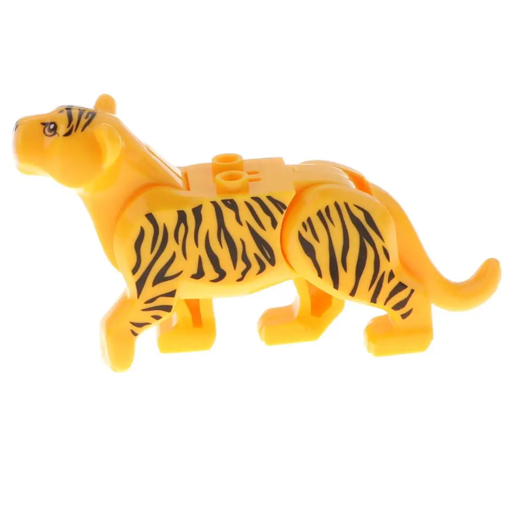 2-6Pack Kinderen Plastic Assemblage Dieren Bouwstenen Educatief Speelgoed-Tijger