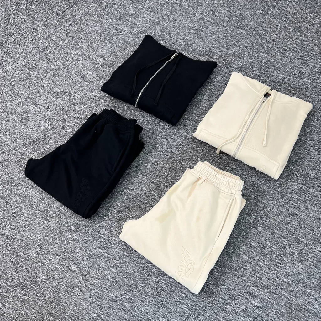 

Good Quality Zipper Derschutze Hoodies Pants Men Women American Retro Embroidery Logo Casual Sweatpants