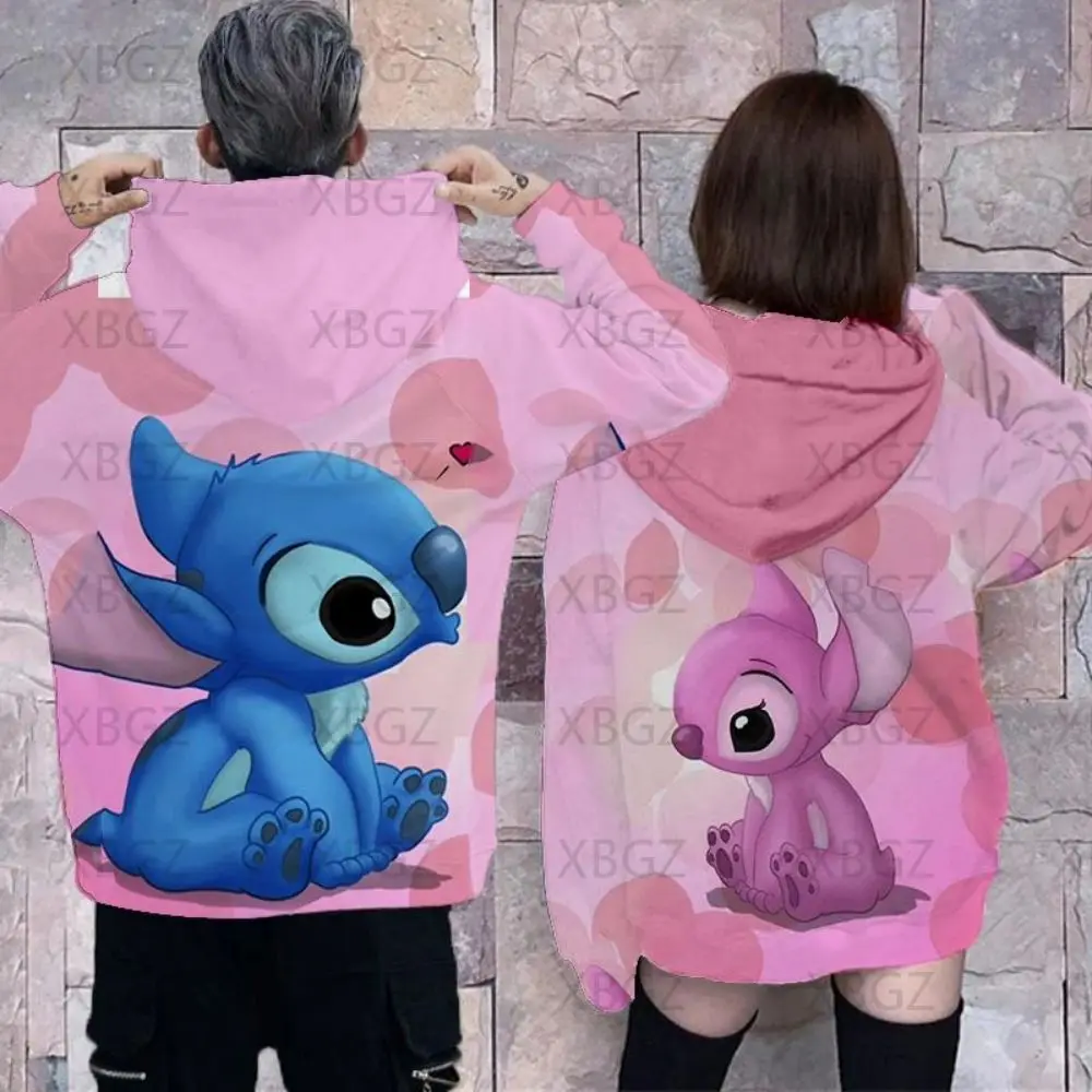 Disney Stitch Sweatshirt Wanita 2022 Kaus Pria Mode Y2k Hoodie Anak-anak Pakaian Pasangan Wanita Hoodie Print Stitch