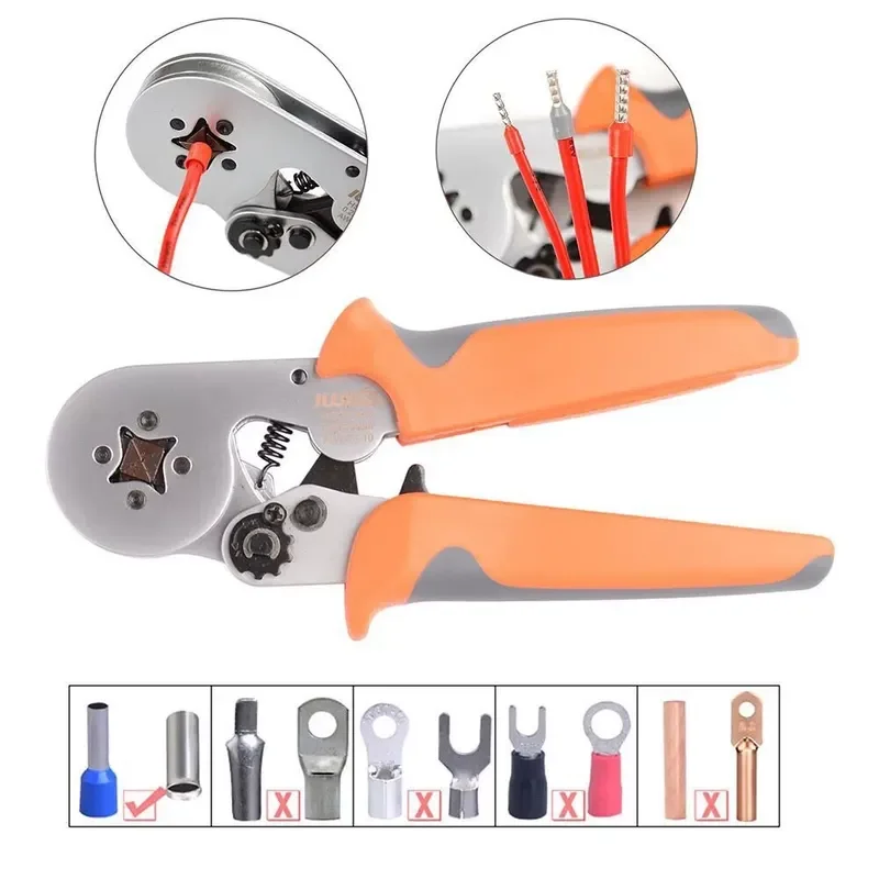 European tubular insulated terminal crimping clamp pin type, cold terminal crimping clamp 4/6 side type HSC86-6