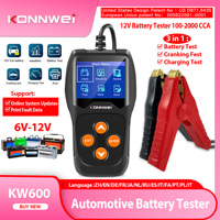 2025 New KONNWEi KW600 Car Battery Tester 6V 12V Real-time Battery Health Monitoring Charging Test Auto Battery Inspection Tool