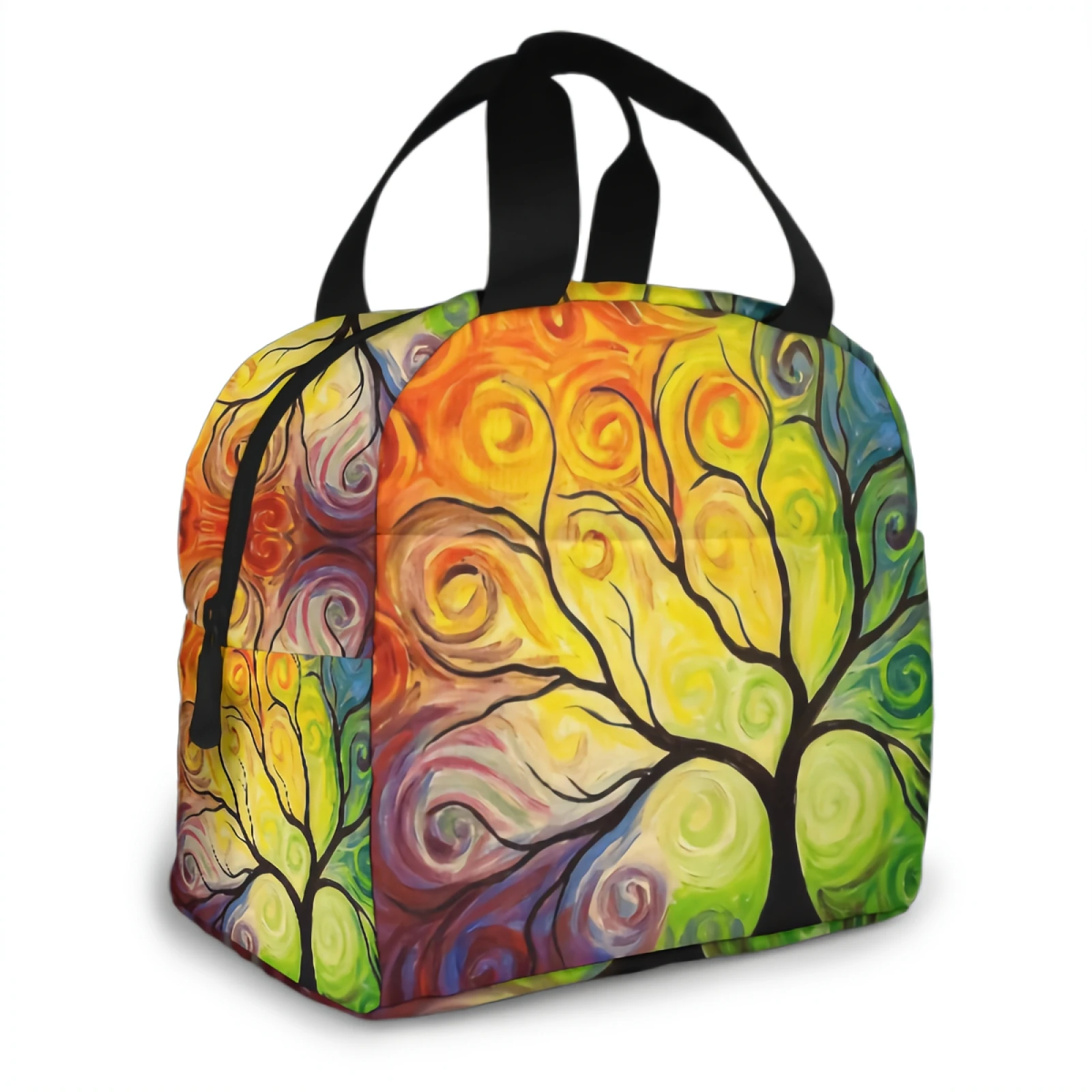 Rainbow Tree of Life Lunch Bag Adult Tote Bag Reusable Lunch Box Container For Women Men School Office Work