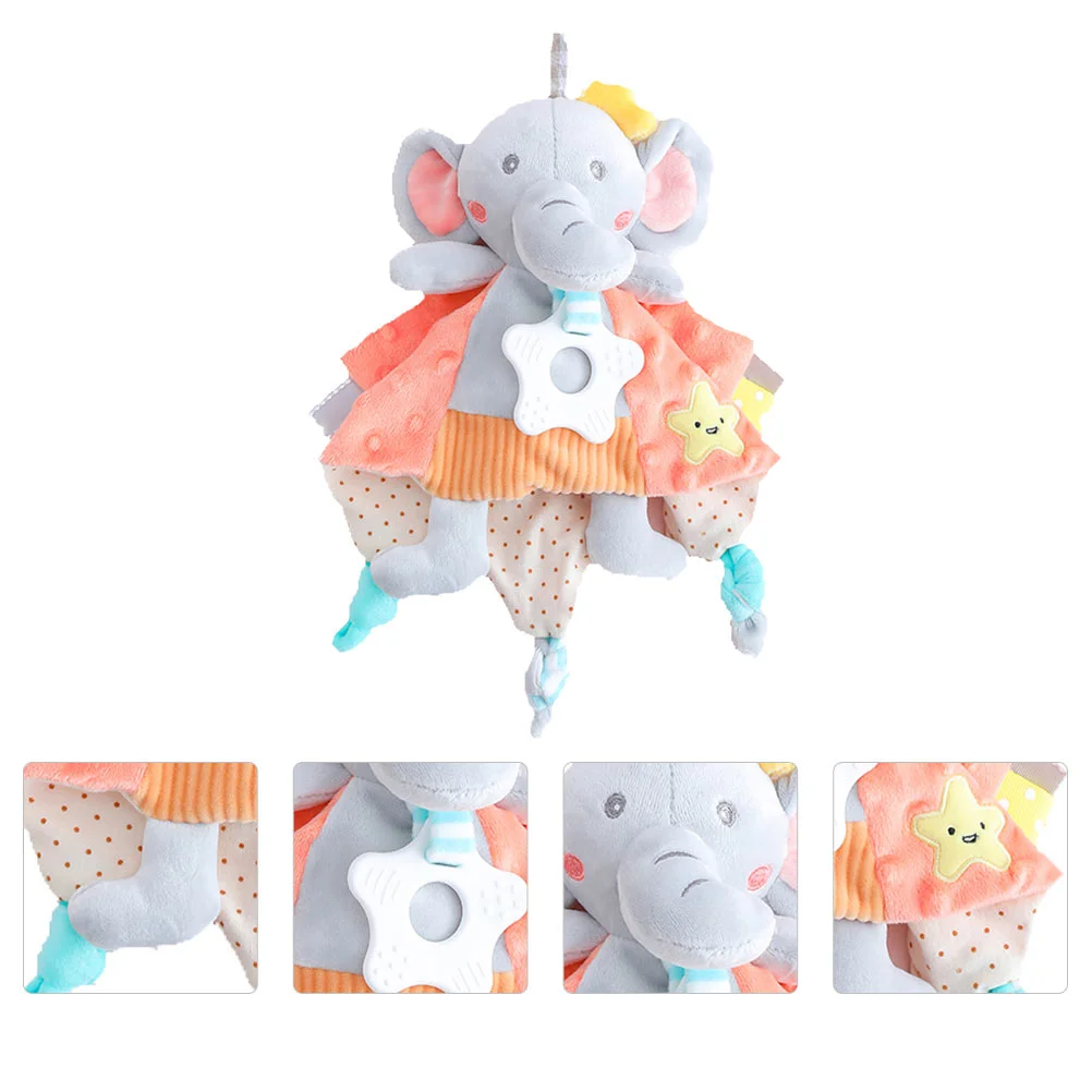 

Elephant Soother Baby Toy Animal Plush Throw Blankets Towel Newborn Appeasing Cartoon Chewing Soft Pacifying Saliva Towel