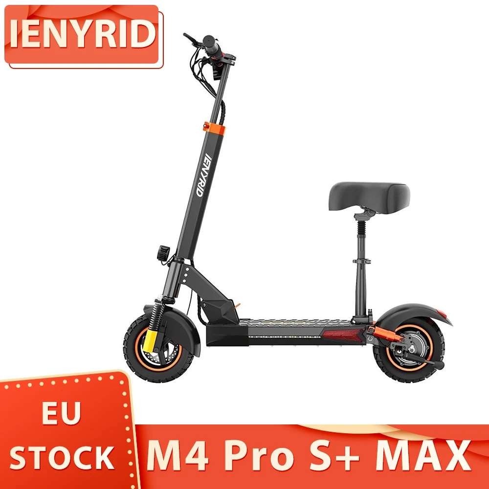 IENYRID M4 PRO S+ MAX Electric Scooter 10 Inch Off-road Pneumatic Tires 800W Motor 45km/h Max Speed 48V 20Ah Battery with Seat