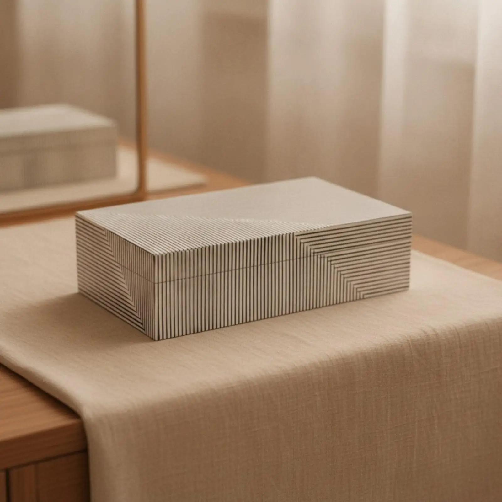 boite-a-bijoux-decorative-en-resine-d'os-et-mdf-fabriquee-a-la-main-motif-lineaire-noir-et-blanc-pour-organisateur-de-commode-ou-de-vanite