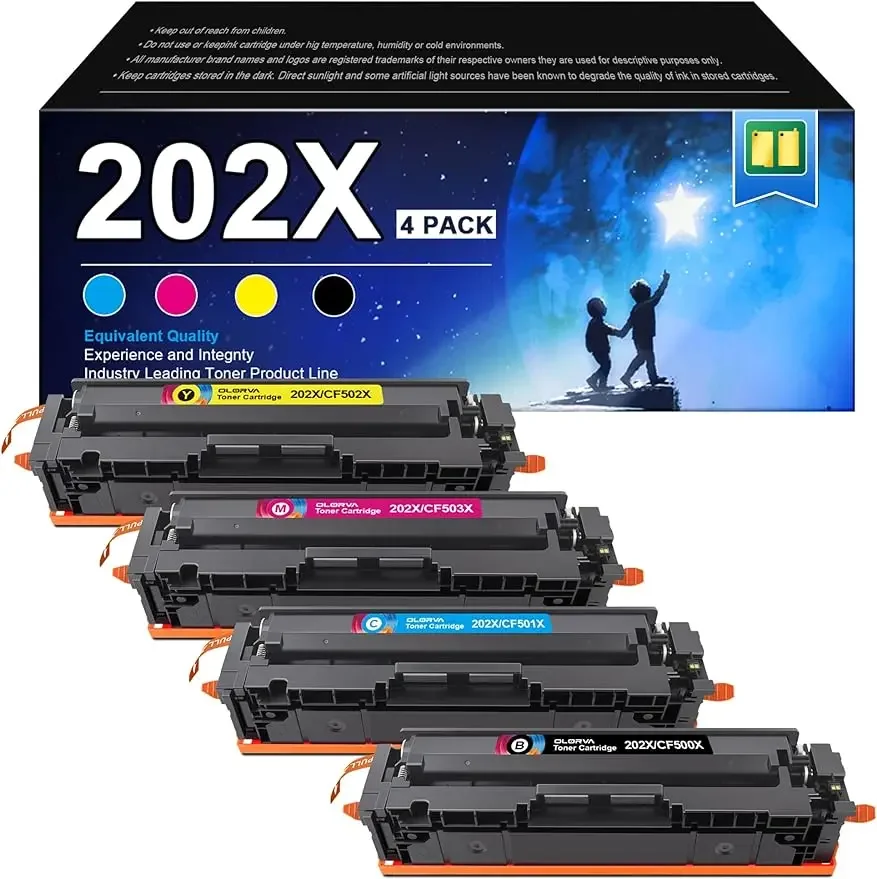 Substituição para cartuchos de toner HP, Compatível com cores Laserjet Pro MFP, 202X, 202A, Toner M281fdw, Cor Pro MFP, M281cdw