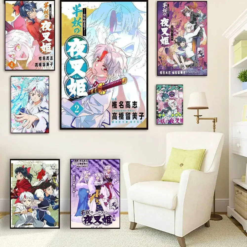 A-Anime Yashahime Princess Half-Demon The Second Poster Self-adhesive Waterproof Paper Sticker Coffee House Bar Room Wall Decor