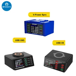 MECHANIC V-Power 8Pro USBX9 X9D 8 Ports Super Fast Charger LCD Digital Display Wireless QC3.0 Mobile Phone Quick Charging Tool