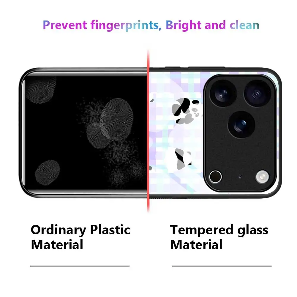 الباندا متقلب جراب هاتف آيفون 17 برو ماكس 17 الهواء 16 15 14 برو ماكس زائد 13 12 11 برو ماكس 16e XS ماكس XR X 7 8 غطاء زجاجي