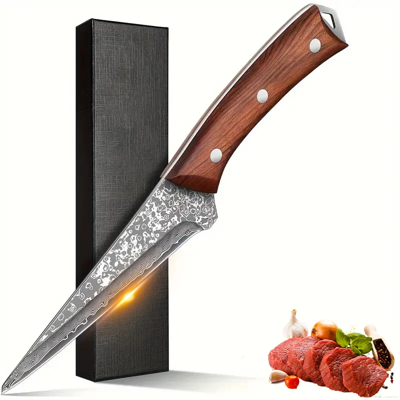 

Hand forged Damascus steel VG10 kitchen knife Solid wood handle High hardness sharp Butcher knife High-end kitchen cooking tools