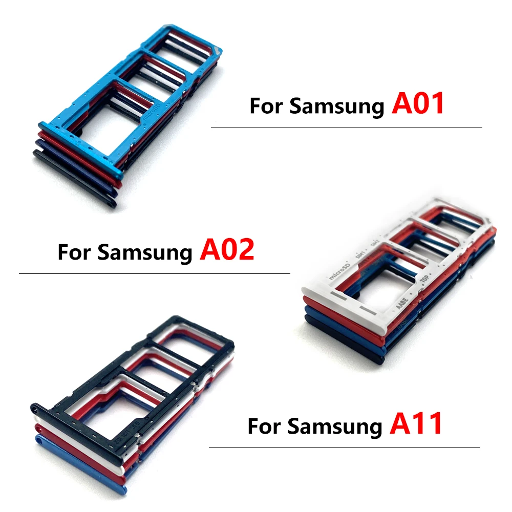 NEW  Dual Card Mobile Phone Adapter Part For Samsung A01 Core A02 A11 A01 SIM Card Slot SD Card Tray Chip Drawer Holder