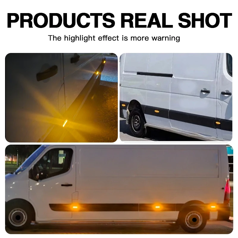 2PCS LED Side Marker Turn Signal Lights Canbus For Renault Master For Opel Movano 2010- For Nissan NV400 2011- Car Accessories