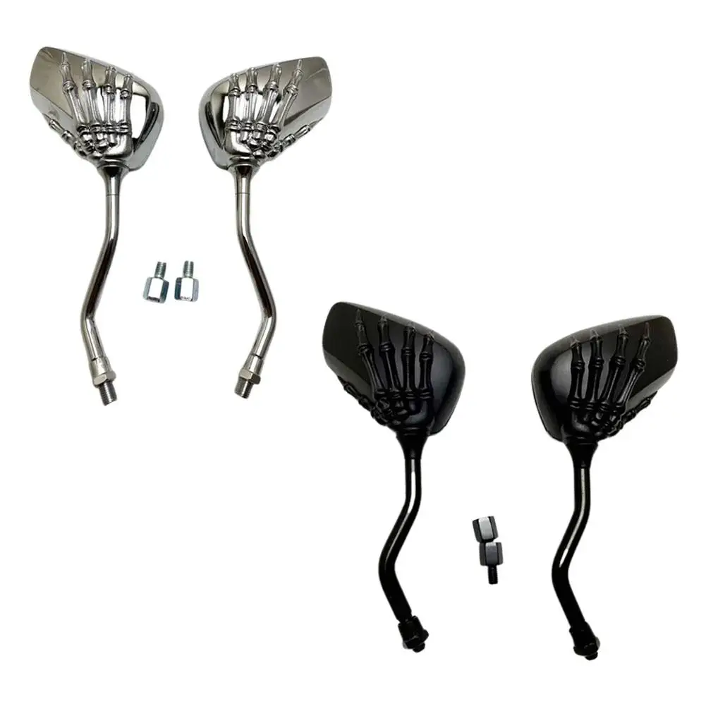 Motorcycle Retrofitting Rearview Mirrors Skull Hand Flat Mirror Bike Cycling Clear Wide Range Back Sight Rearview Reflector