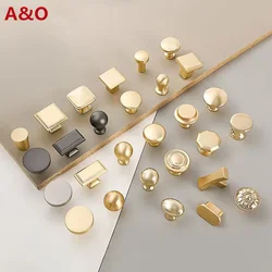 Handles Drawer Cabinet Furniture Kitchen Handles for Cabinet Knob Door Drawer Furniture Kitchen Golden Single hole Zinc alloy