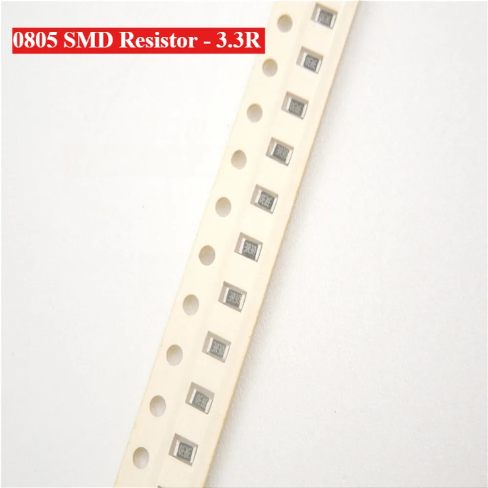 0805 Resistor SMD 3.3R 3.3 Ohm ±5% Tolerância 100PCS/Carretel