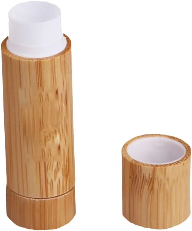 100 Pcs glossy lipstick empty bamboo lipstick tube tube lip balm gloss tube lip gloss container cosmetic holder diabolo Wooden