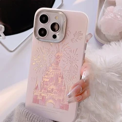 New Year Pink Castle Fireworks Case For Samsung Galaxy S24 S23 S22 S21 Ultra Plus S20 FE A14 A34 A13 A23 A33 A54 A53 A52 Cover