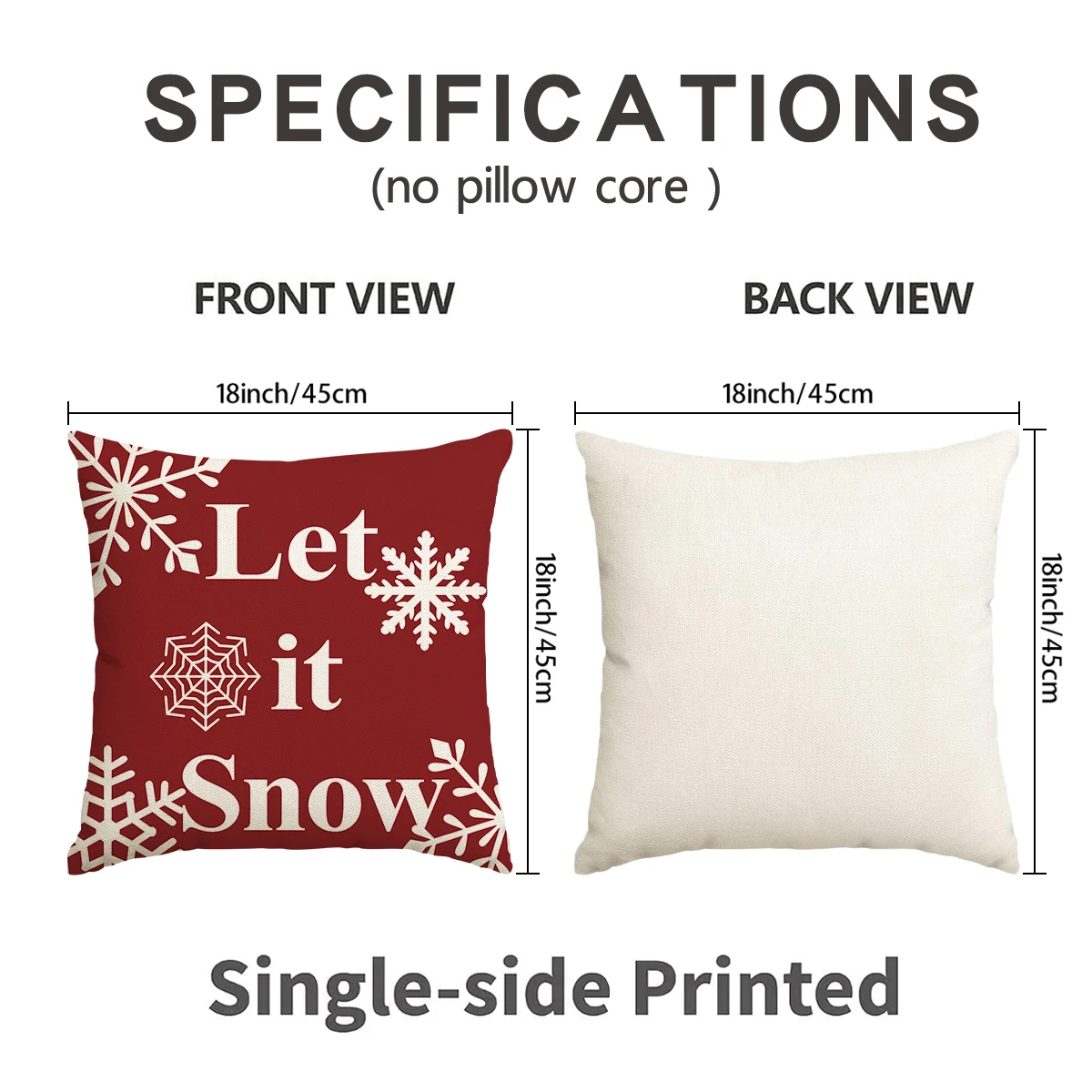 4Pcs Christmas Cushion Covers Throw Pillow Covers Snowflake Reindeer Xmas Tree Snowman Print Sofa Living Room Home Decor