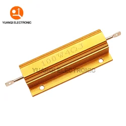 50W 100W Aluminum Power Metal Shell Case Wirewound Resistor 0.01R 100K 1 4 6 7 8 10 20 200 500 1K 3.3K 10K ohm resistance RX24