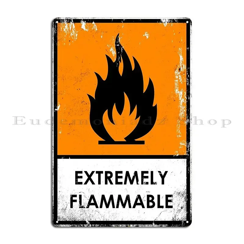 Punk Chemical Hazard Warning Sign Flammable Metal Sign Club Design Club Party Designing Cinema Tin Sign Poster