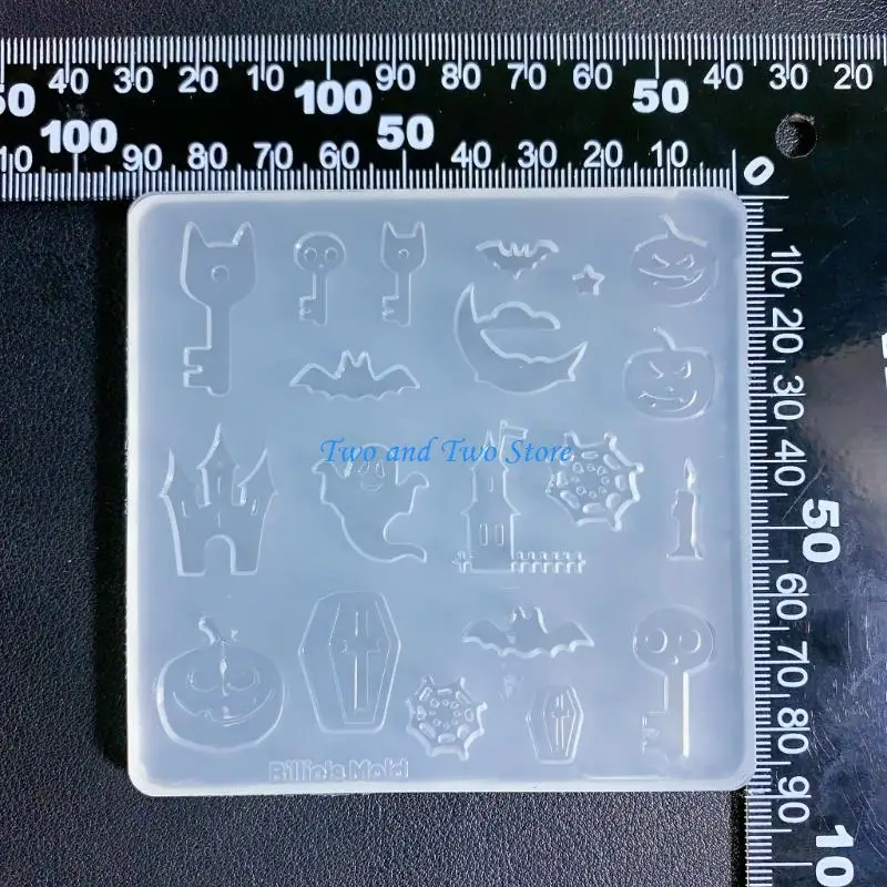 HX6F Halloween-Themen-Silikonform, vielseitige Skelett-Anhänger-Form, Ornament-Form