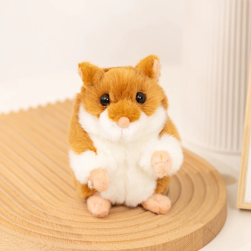 Cute Fluffy Hamster Plush Toy Pompom Animal Pet Stuffed Doll for Women Girls Kids Wedding Party Gift Room Decor