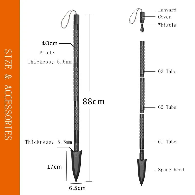 Motorcycle Rescue Tool Survival Shovel, Multi Tool Hammer, Hatchet, Mushroom Digging Spade, Camping Equipment