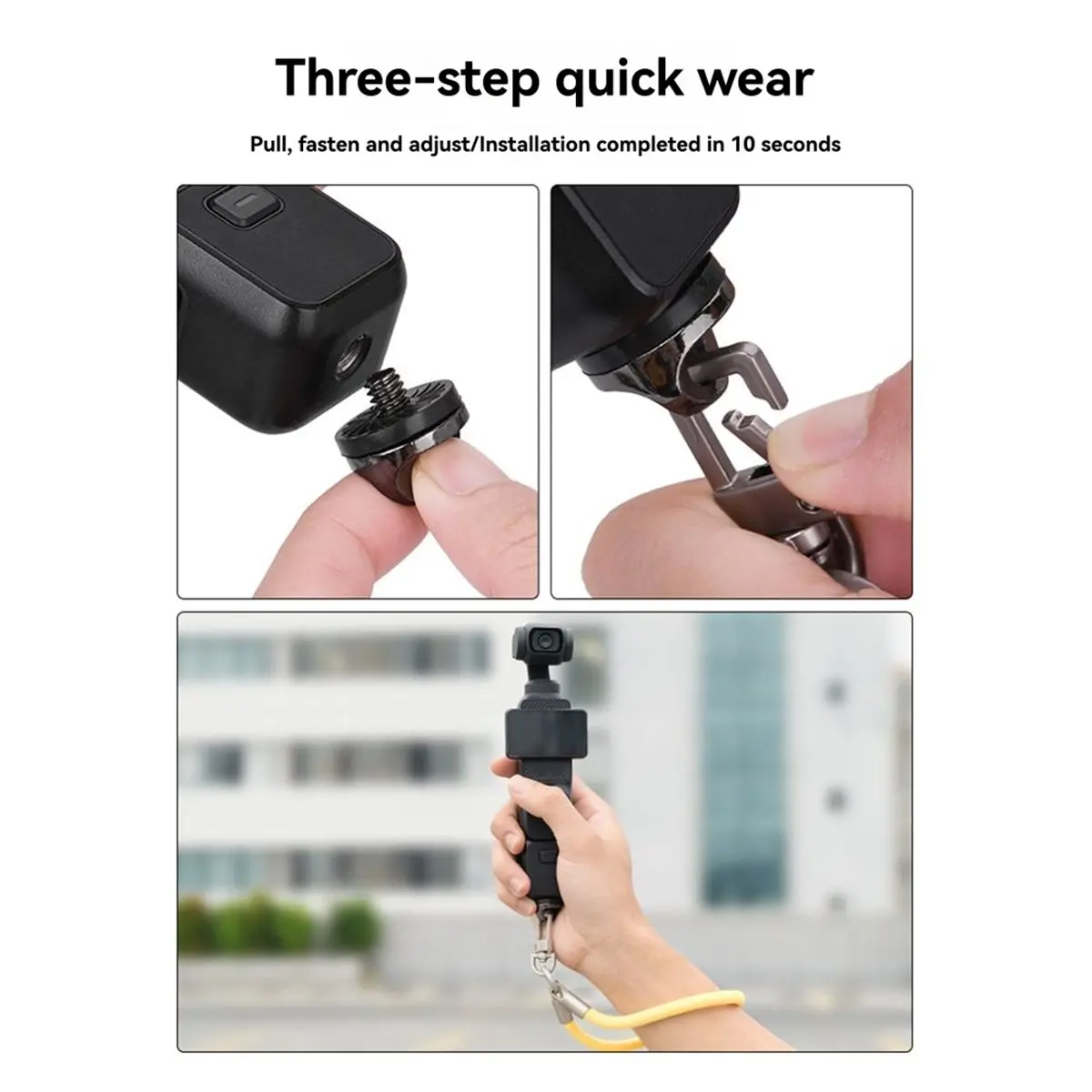 ^DT917~~Universal Lanyard for POCKET3 Action Camera Wrist Strap Short Rope Decorative Hand Strap Pendant Pink