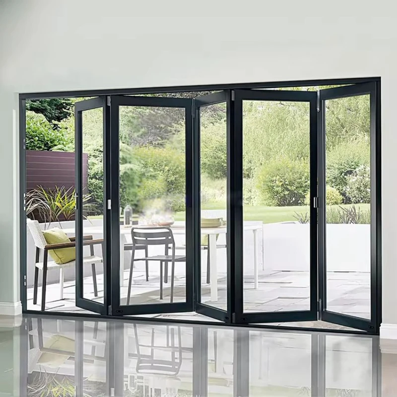 

Copper-clad Wood Double Bifold Design Used Exterior Houses Cheap French Apartment Folding Doors Security Interior Door for Sale