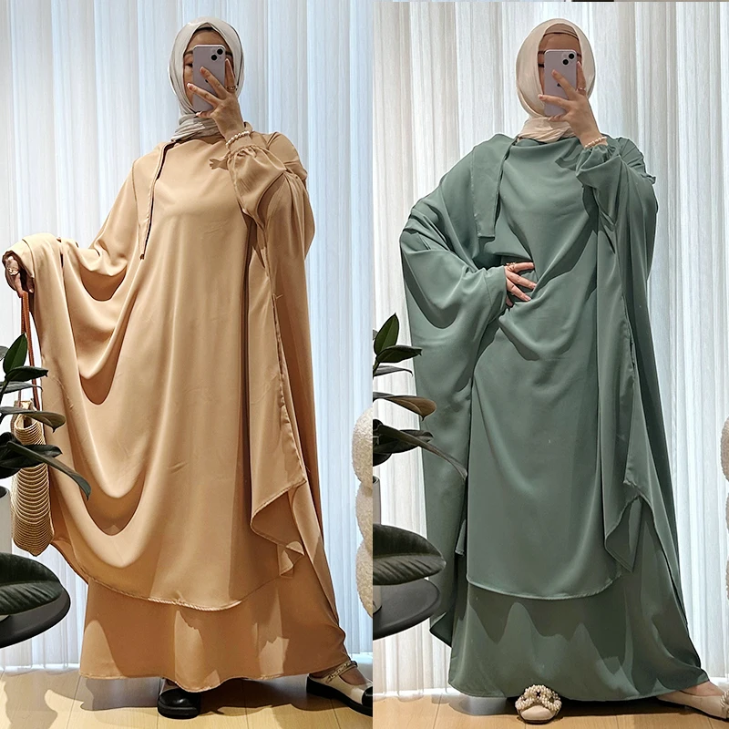 

Muslim long robe women's long skirt Abaya Middle Eastern women's suit plus size dress Dubai clothing Abaya MU-590