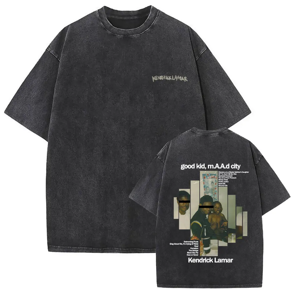 Washed Vintag Rapper Kendrick Lamar To Pimp A Butterfly Album Graphic Print T-shirt Men Women Hip Hop Fashion Oversized T-shirts