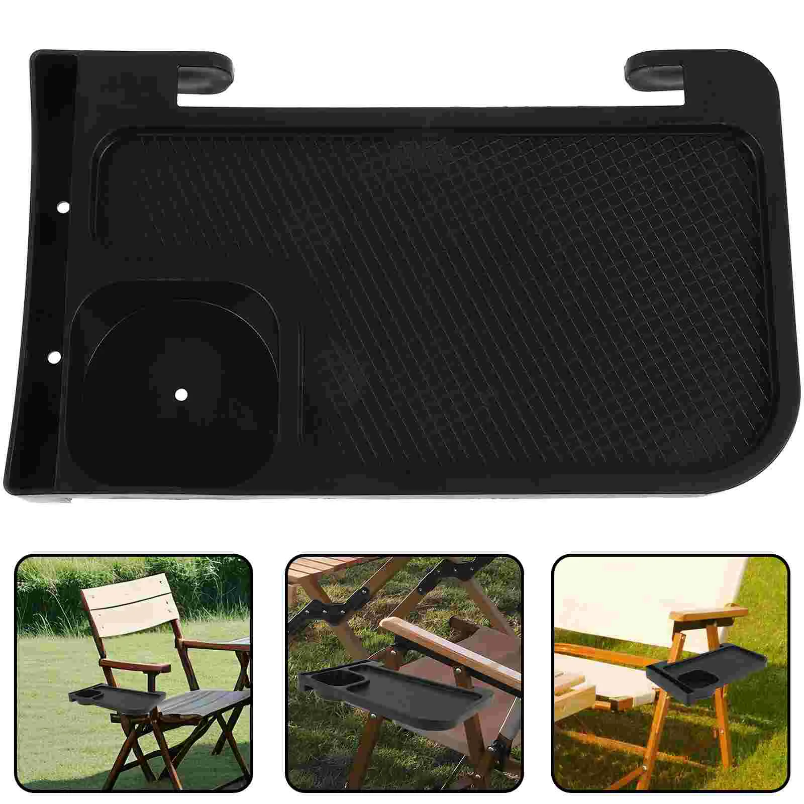 Chair Side Storage Rack Universal Cup Holder Beach Tray for Arm Outdoor Armrest Attachment Abs Plastic Clip on