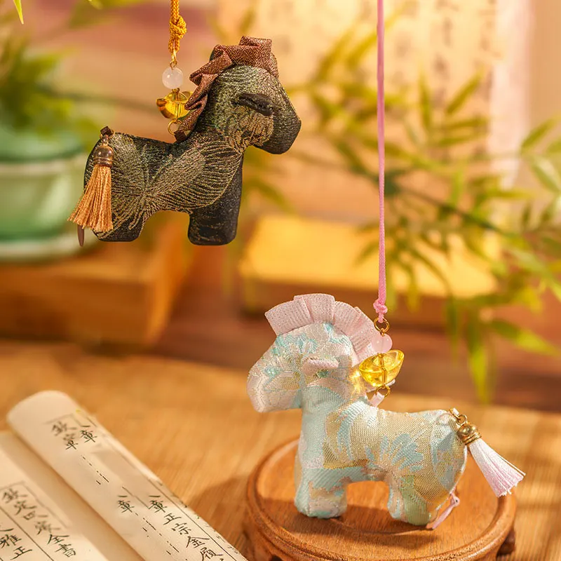Brocade Zodiac Sachets Empty Pouch Retro Pony Pattern Car Pendant Chinese Style Sachet Jewelry Storage Wedding Gift Bag