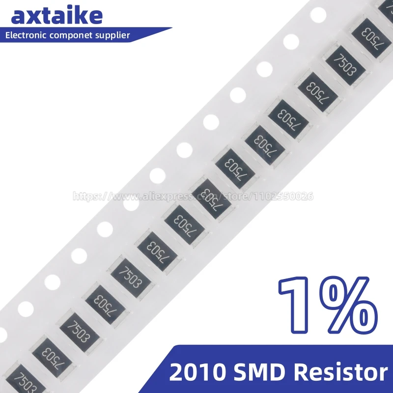 

50PCS 1% 2010 SMD Resistor 0R ~ 10M 3/4W 1 10 100 150 220 330 470 510 680 82 910 Ohm Ω 1K 2.2K 10K 100K 1R 10R 100R 220R 330R