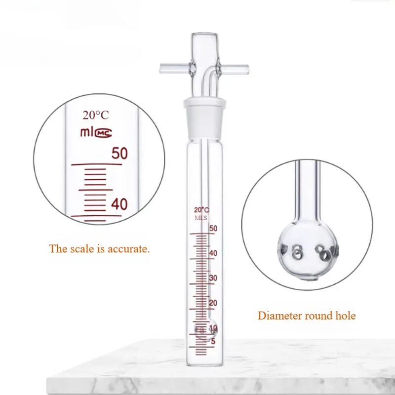 Glass trap gas absorption bottle 50ml release tester glass absorption bottle collection bottle