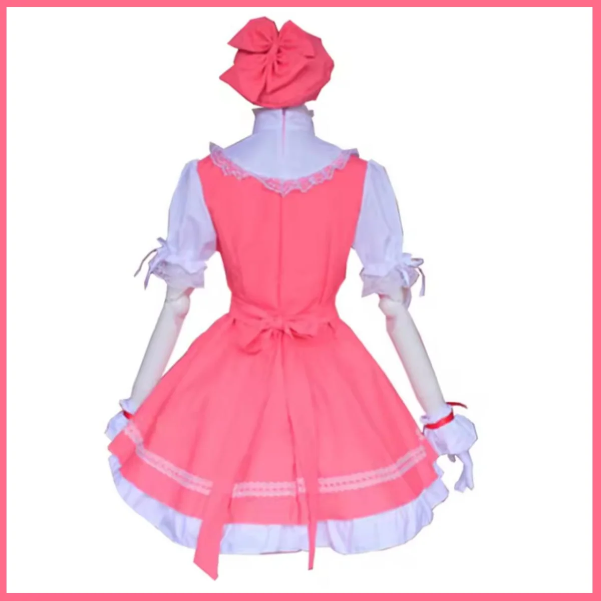 Anime Cardcaptor Sakura Kinomoto Sakura Cosplay Costume Lolita Dress for Kid Card Combat Uniform Apron Dress Wig Woman Cute Suit - view 3