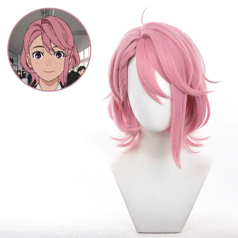 

Aira Shiratori Cosplay Wig Anime Dandadan Pink Short Hair Momo Ayase Heat-resistant Fiber Hair+Wig Cap Halloween Girls