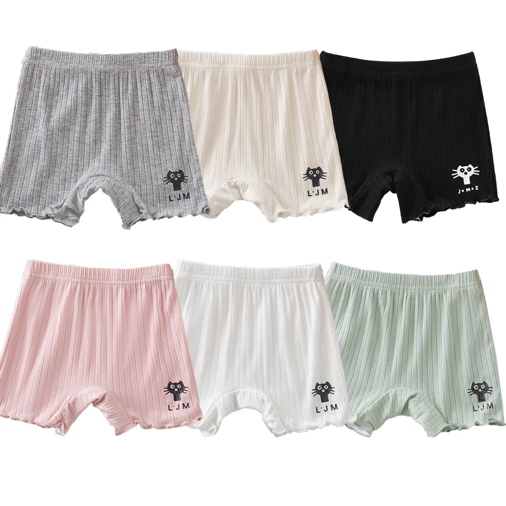 Girls Cartoon Cat Safety Shorts Lovely Printed Kids Underpants Children Summer Breathable High Elastic Soft Daily Underwear