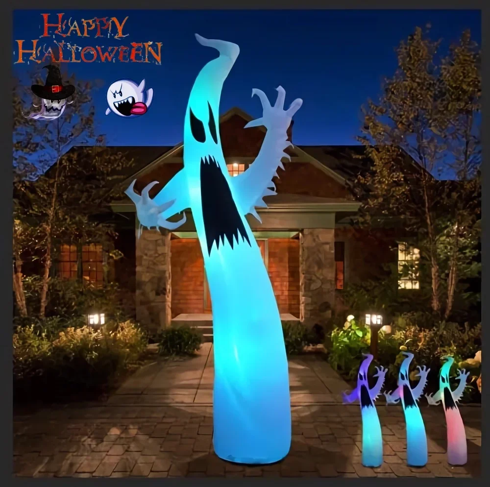 

2.5M Halloween Inflatable Ghost Decoration Ghost White Ghost LED Lighted Decoration Props Halloween Decoration Arch Air Model