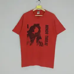 Vintage 90s Minor Threat American Hardcore Punk Rock Band Music Big Image Ian Mackaye Band T-shirt Size L