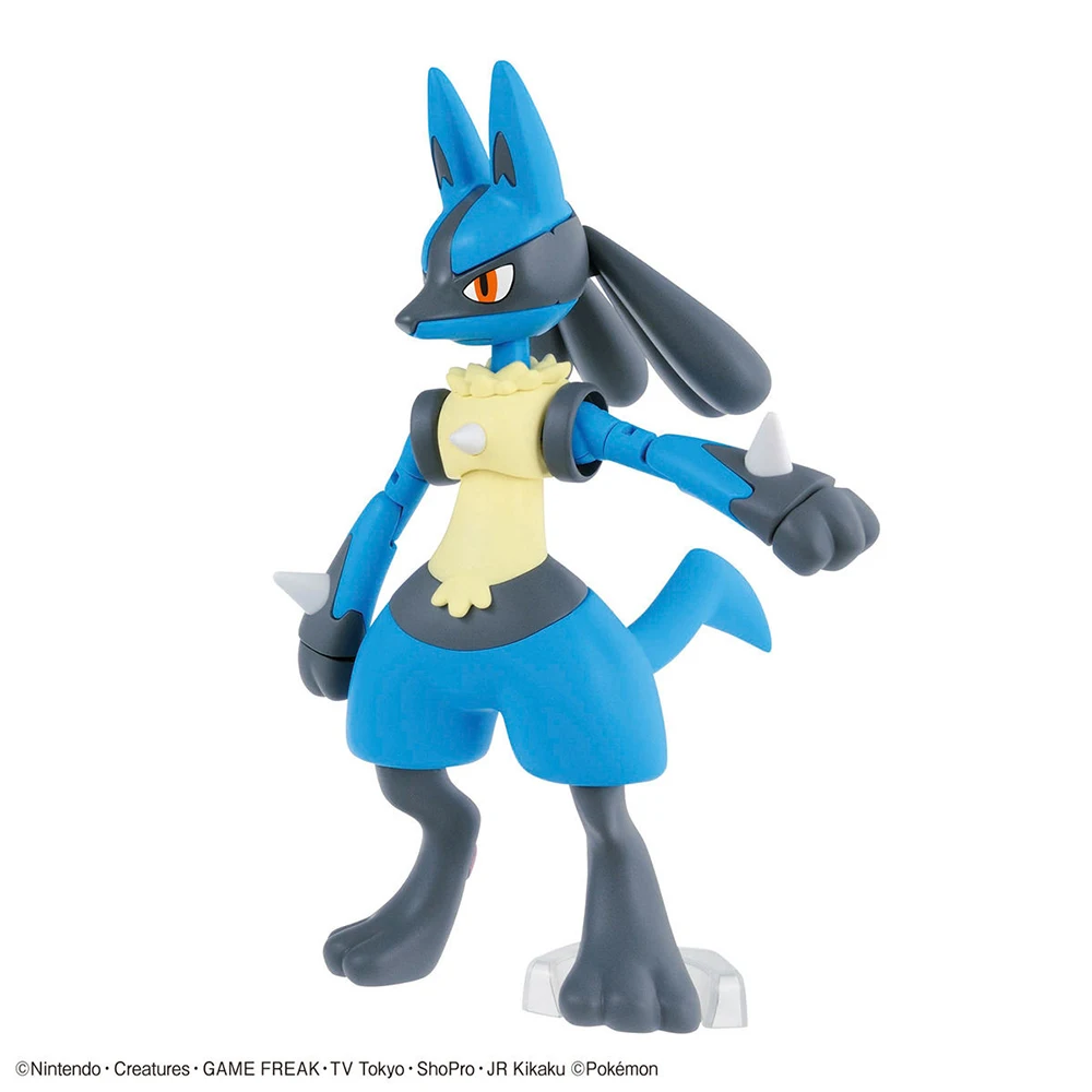 Stocked Original Bandai Pokmon Plamo Series Lucario Riolu Model Toys Figures Assembly Children Kids Gift Precipice Blades