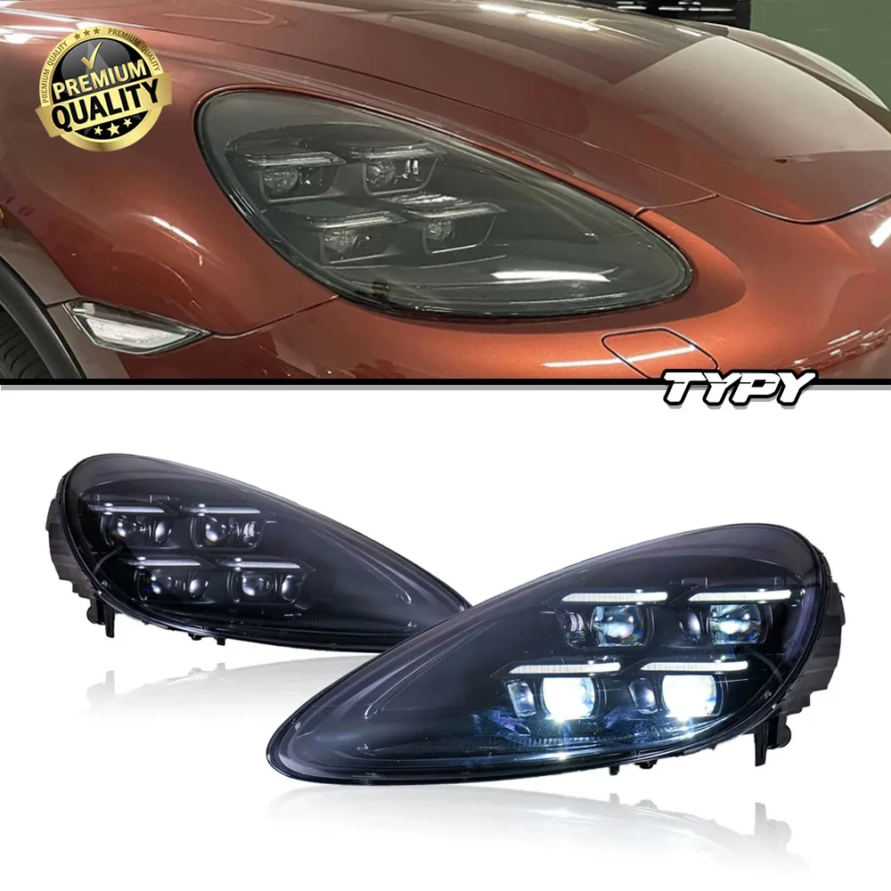 

TYPY авто, высокое качество для Porsche Cayenne 958.1 958.2, обновление фары в сборе, 2024, стиль, светодиодная матрица, 2011-2017, новый стиль