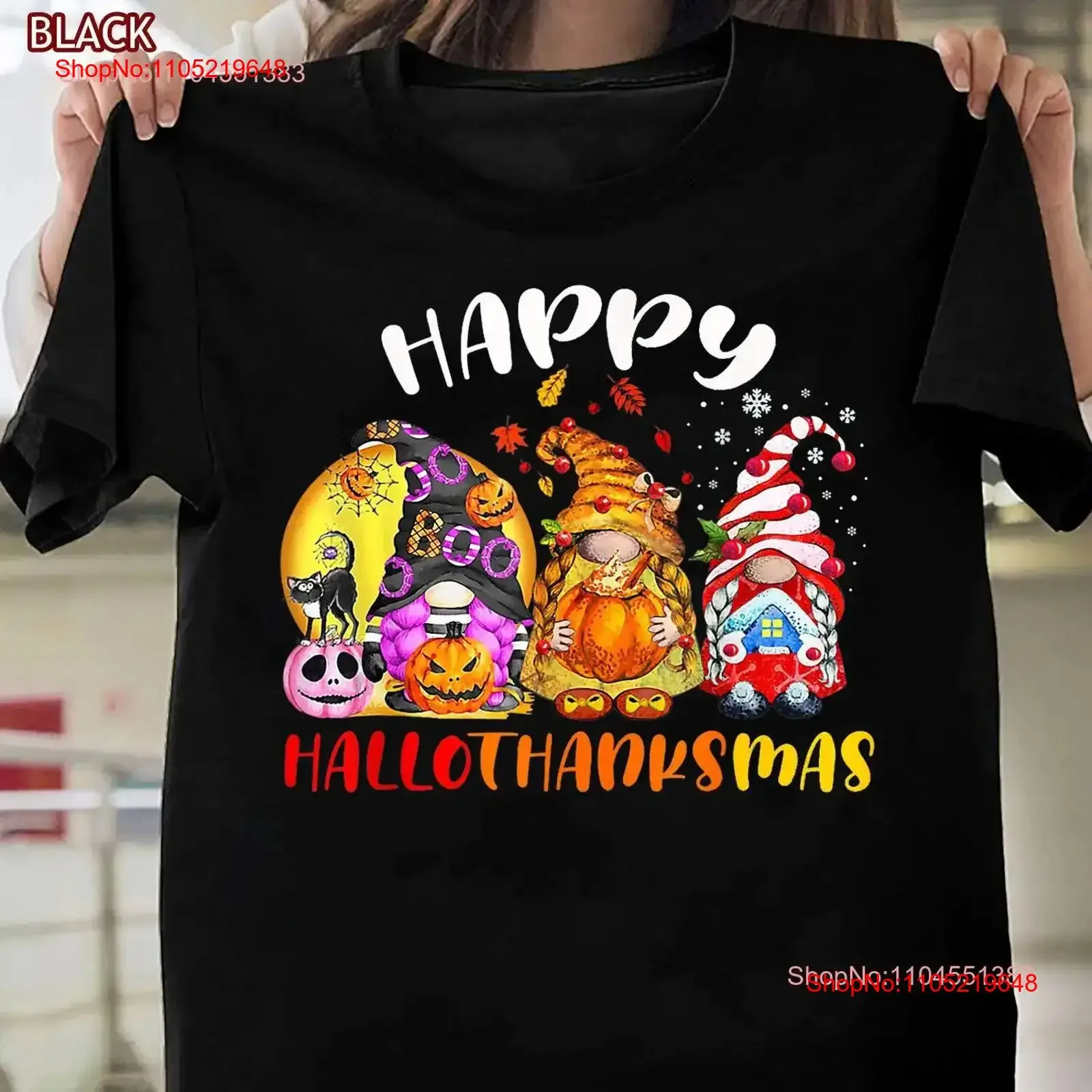 

Футболка с изображением гномов Happy Hallothanksmas, винтажная стильная футболка с эффектом потертости для повседневной носки, уличная одежда