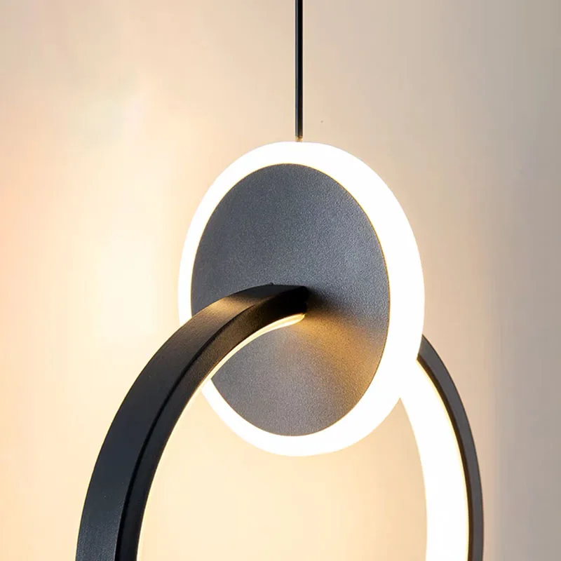 LED pendant light modern minimalist bedroom dining room golden black hanging light bedside reading light LED decorative pendant