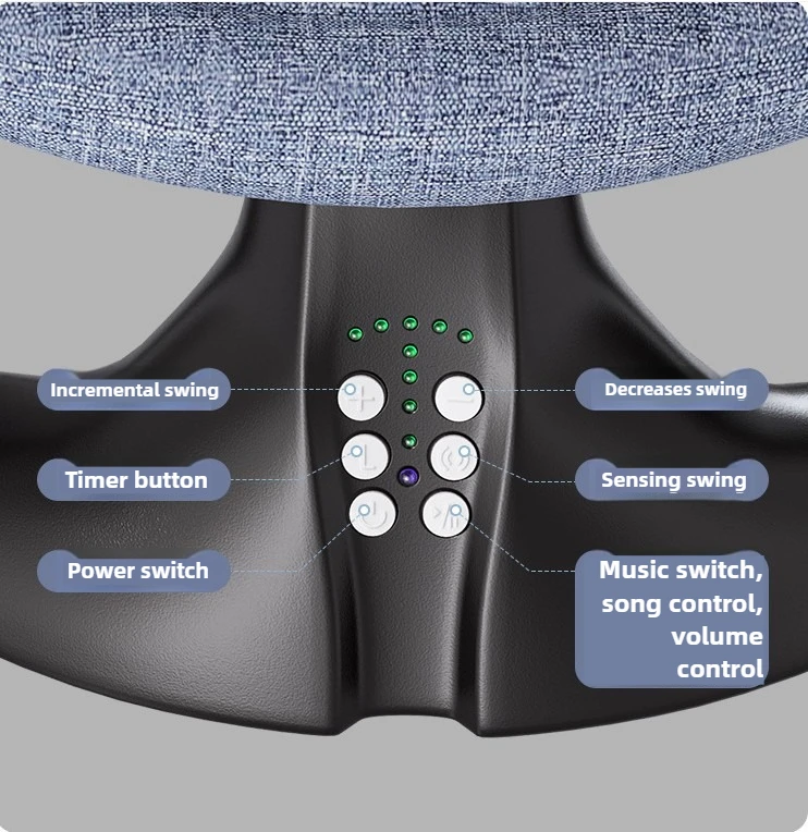 Baby Electric Rocking Chair Dining Chair 2-in-1 Dining Plate Removable Alloy Intelligent Induction Sleeping Rocking Chair