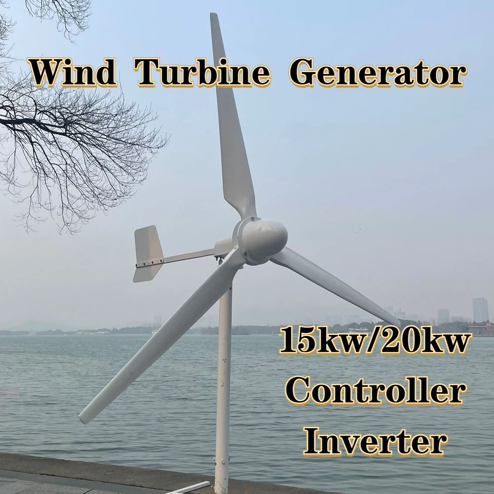 

20KW free Energy Horizontal Wind Turbine Generator 48V 96V 110V Fit For Street Lamps Monitoring Boat 3 blades windmill Homeuse