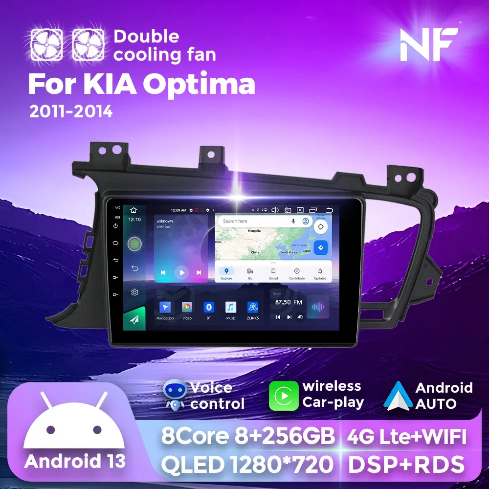 Para kia k5 optima 2011 - 2015 sem fio carplay rádio do carro 7862s android auto tudo em um multimidia player de vídeo navegação gps fm
